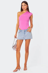 Tabby Gathered One Shoulder Bodysuit