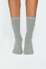 Ribbon & Flower Button Socks