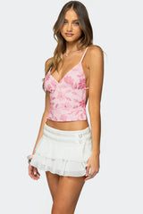 Pia Sequin Floral Backless Top