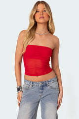 Celestia Sheer Mesh Tube Top