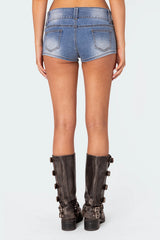 Honey Low Rise Denim Micro Shorts