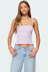 Leela Scrunch Striped Tank Top
