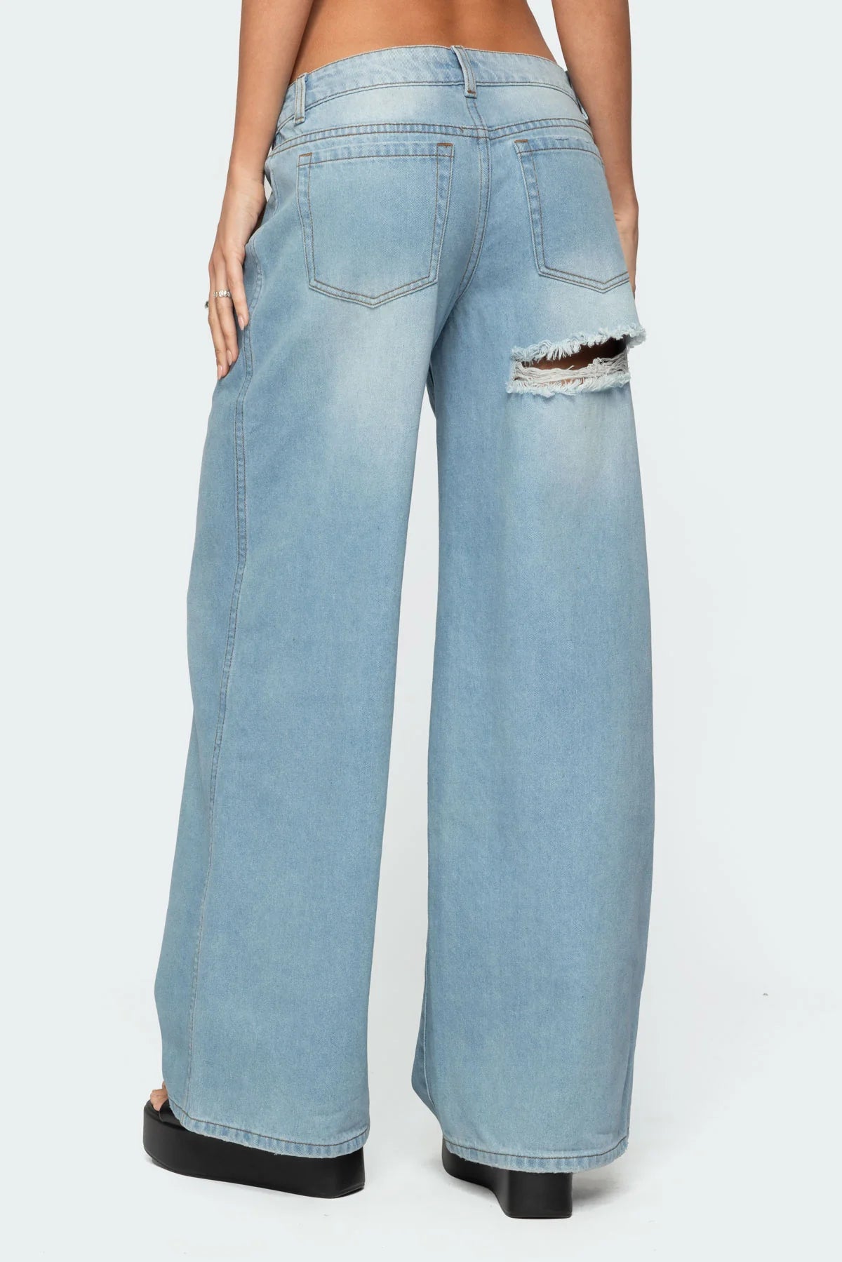 Ripley Distressed Low Rise Baggy Jeans