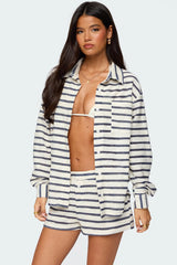 Collins Oversized Striped Button Up Shirt