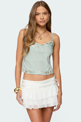 Sequin & Bead Woven Tank Top