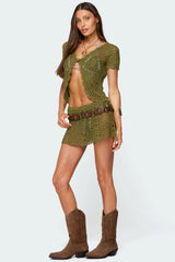 Mabelle Crochet Mini Skirt
