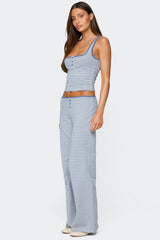 Monti Striped Henley Tank Top