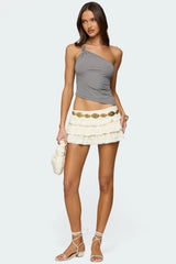 Knotted One Shoulder Asymmetric Top