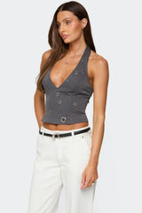 Sakura Grommet Halter Top