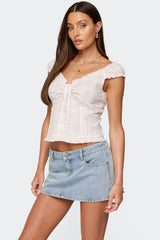 Dolsy Plaid Button Up Top