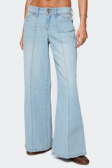 Charlie Panel Stitch Low Rise Bootcut Jeans