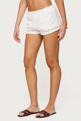 Arlie Floral Texured Sheer Shorts