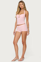 Lovina Textured Striped Micro Shorts