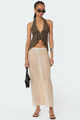 Freda Open Back Chiffon Top