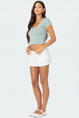 Cinched Lace Trim Top