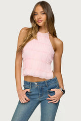 Amit Tiered Chiffon Halter Top