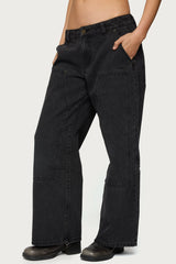 Petite Ayla Low Rise Baggy Carpenter Jeans