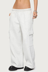 Petite Wide Leg Cargo Sweatpants
