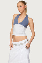 Janna Color Block Halter Top