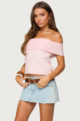 Blythe Ribbed Knit Fold Over Top