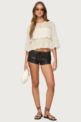 Missey Ruffled Chiffon Top