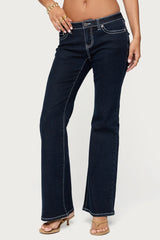 Louis Contrast Low Rise Bootcut Jeans