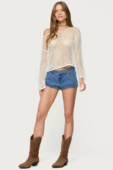 Grommet & Stud Denim Micro Shorts