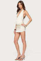 Adrian Knit Halter Mini Dress
