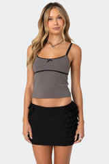 Elin Lace Trim Tank Top