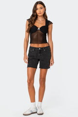 Tomboy Low Rise Denim Shorts