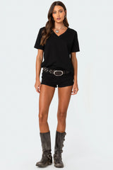 Margie Low Rise Denim Micro Shorts