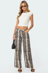 Snakescale Printed Low Rise Baggy Jeans