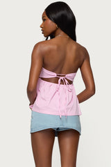 Maddie Strapless Striped Babydoll Top