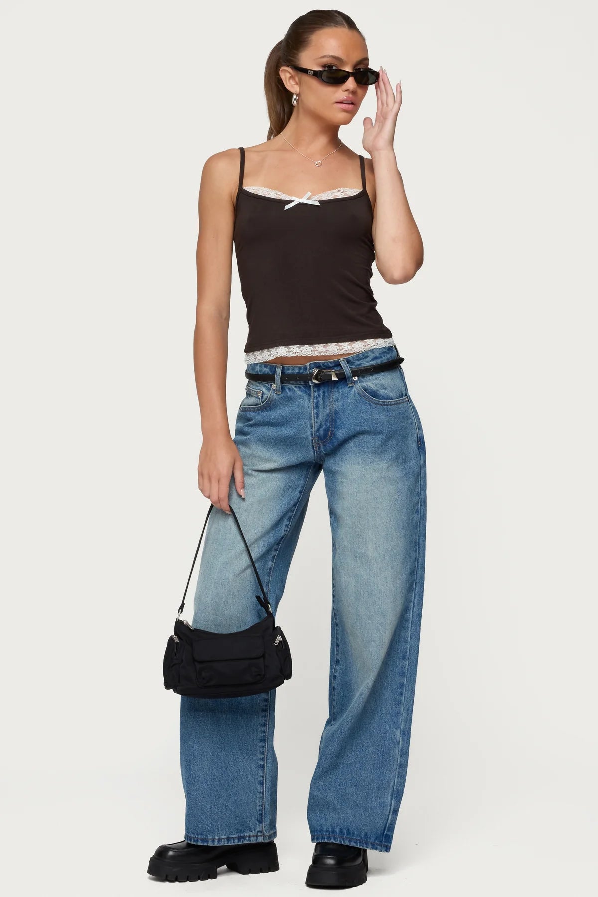 Magda Acid Wash Low Rise Baggy Jeans