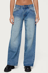 Magda Acid Wash Low Rise Baggy Jeans