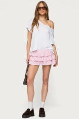 Margaux Textured Ruffle Mini Skort