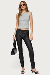 Kaede Faux Leather Low Rise Skinny Jeans
