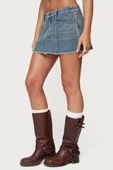 Keiko Studded Denim Mini Skirt
