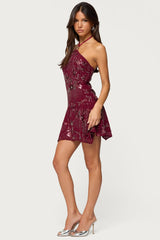 Adria Bead & Sequin Mini Dress