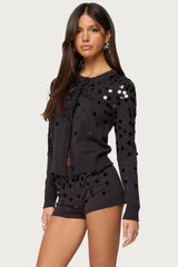 Cierra Sequin Knit Cardigan