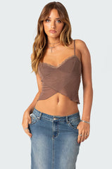 Crossover Mesh Tank Top