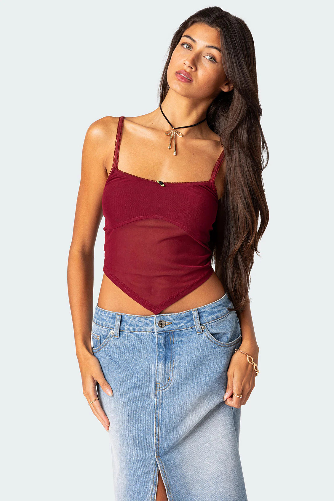 Cressida Sheer Mesh Tank Top