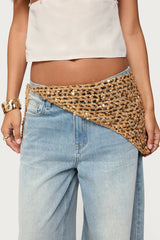 Sequin Crochet Waist Scarf