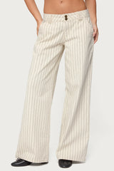 Cory Striped Low Rise Baggy Jeans