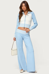 Clarisse Stripey Flared Knit Pants