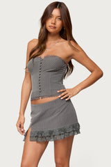 Mona Lacey Pinstripe Strapless Corset