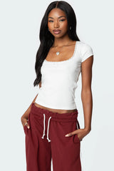 Priscilla Lace Trim T Shirt