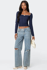 Ansley Lacey Cable Knit Top