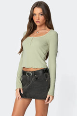 Jayde Ribbed Henley Top