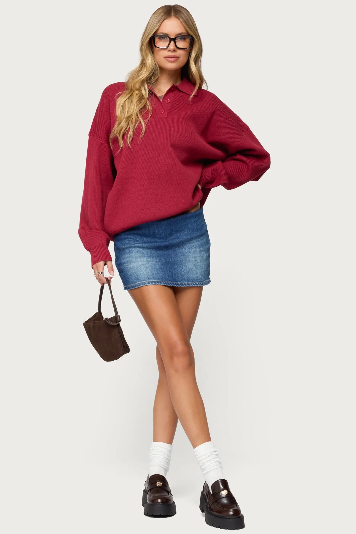 Archie Stretchy Denim Mini Skort